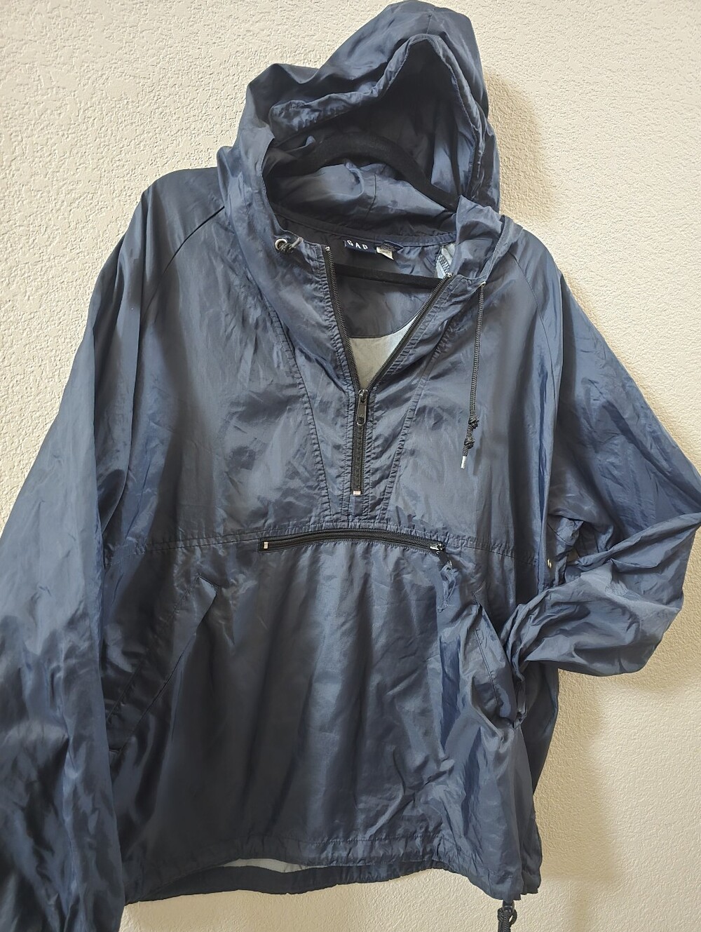 GAP Vintage Navy Hooded Pullover Windbreaker Size M